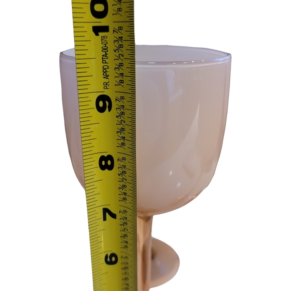 Set of 4 Carlo Moretti Blush Pink Over White Cased Stem Wine Glasses 9 3/8" - Picture 10 of 10